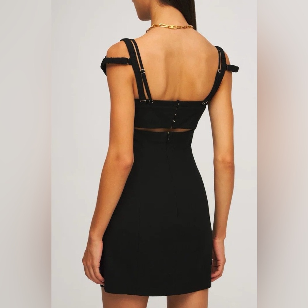 Jacquemus La Robe Kibo Black Linen Cutout Corset Bustier Sleeveless Mini Dress - Picture 10 of 11